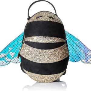 Betsey Johnson Women's What S The Buzz Crossbody Backpack, Black-honey Bee, One Size US